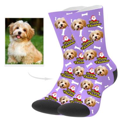 Weihnachtssocken Mit Hundefoto Personalisierte Hund Weihnachtssocken