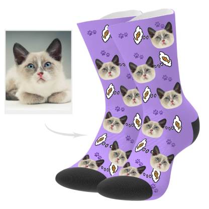 Personalisierte Katzenfoto Socken Geschenk Für Katzenliebhaber