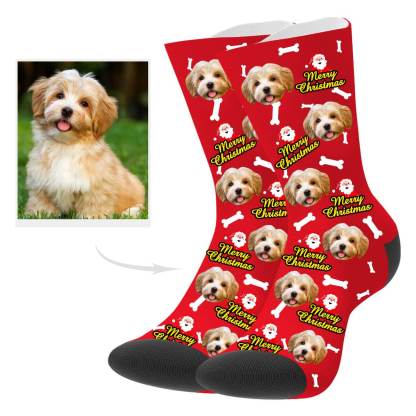 Weihnachtssocken Mit Hundefoto Personalisierte Hund Weihnachtssocken