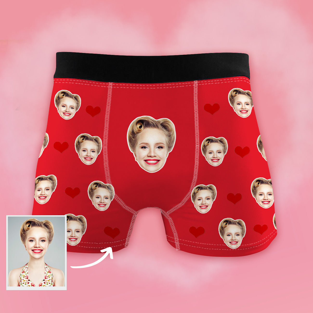 Geschenk für Freund Personalisierte Boxershorts mit Gesicht Weihnachts