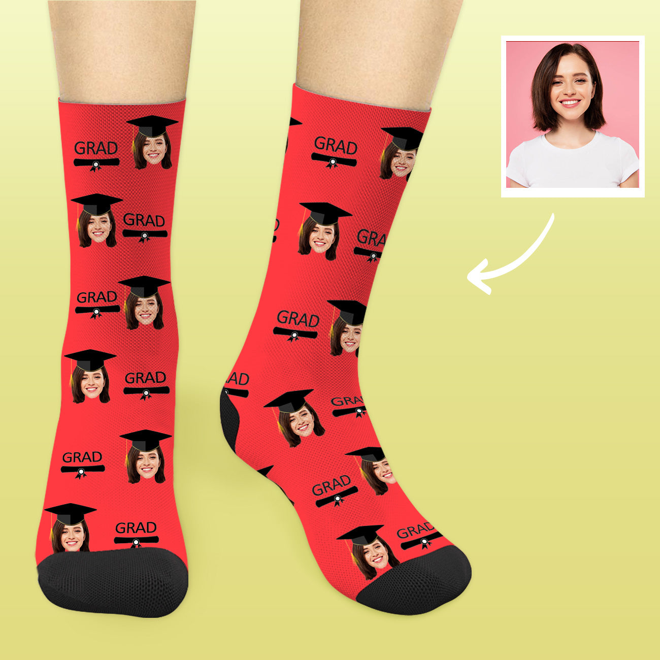Personalisierte Abschluss Socken 2025 Mit Foto Lustige Graduation Gesc