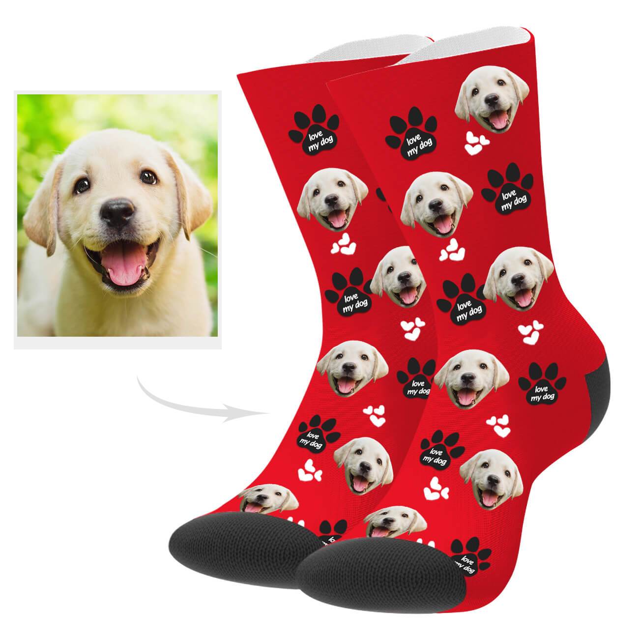 Personalisierte Hundegesicht Socken Hundefoto Auf Den Socken