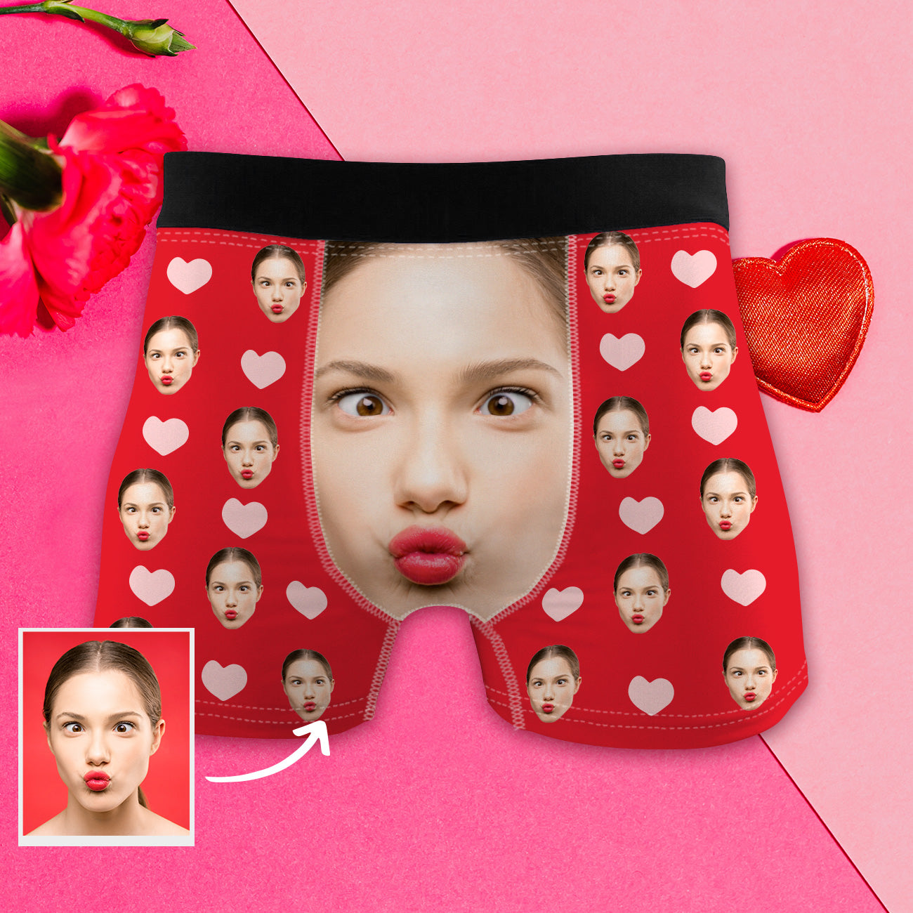 Jubiläumsgeschenk für Ehemann Personalisierte Boxershorts mit Foto