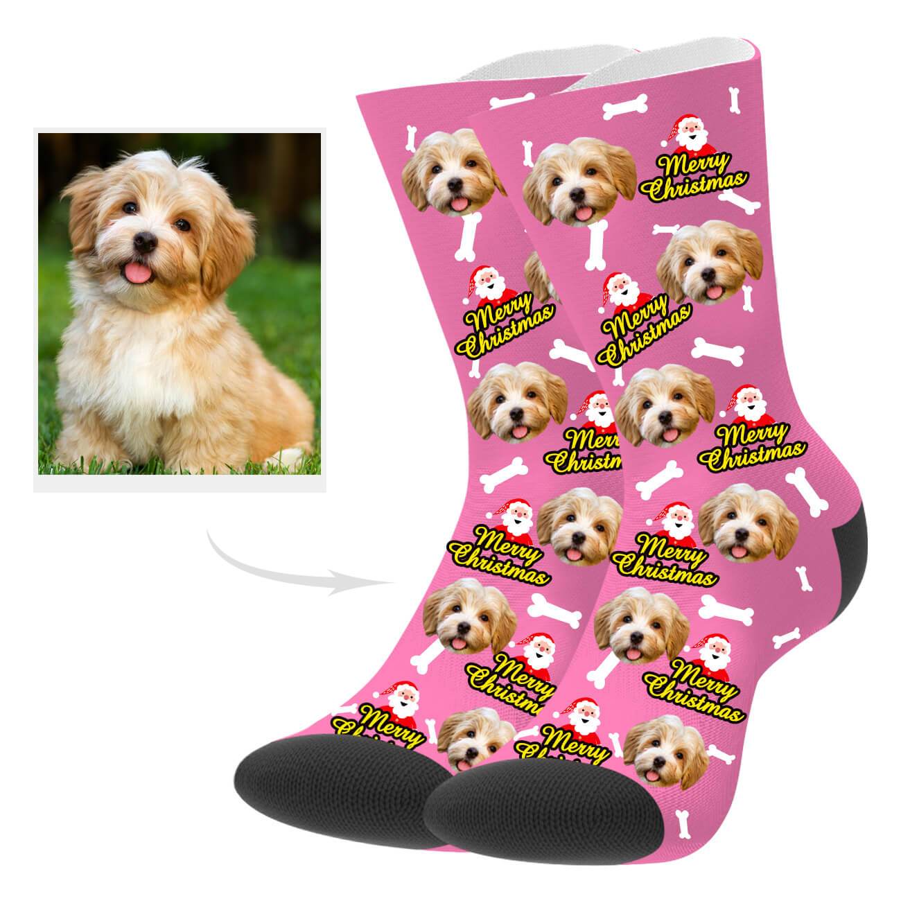 Weihnachtssocken Mit Hundefoto Personalisierte Hund Weihnachtssocken