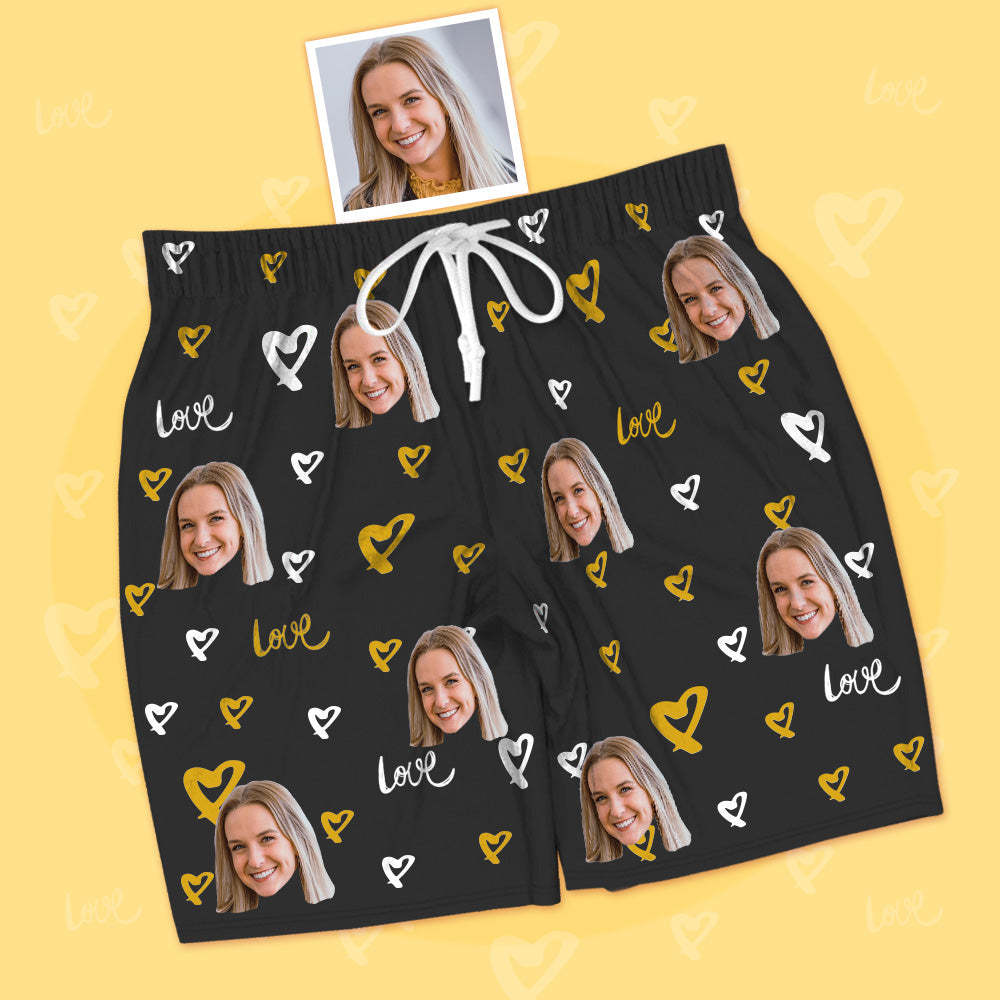 Personalisierte Kurzarm Foto Pyjamas Schlafanzug Custom Liebesfoto Pyj