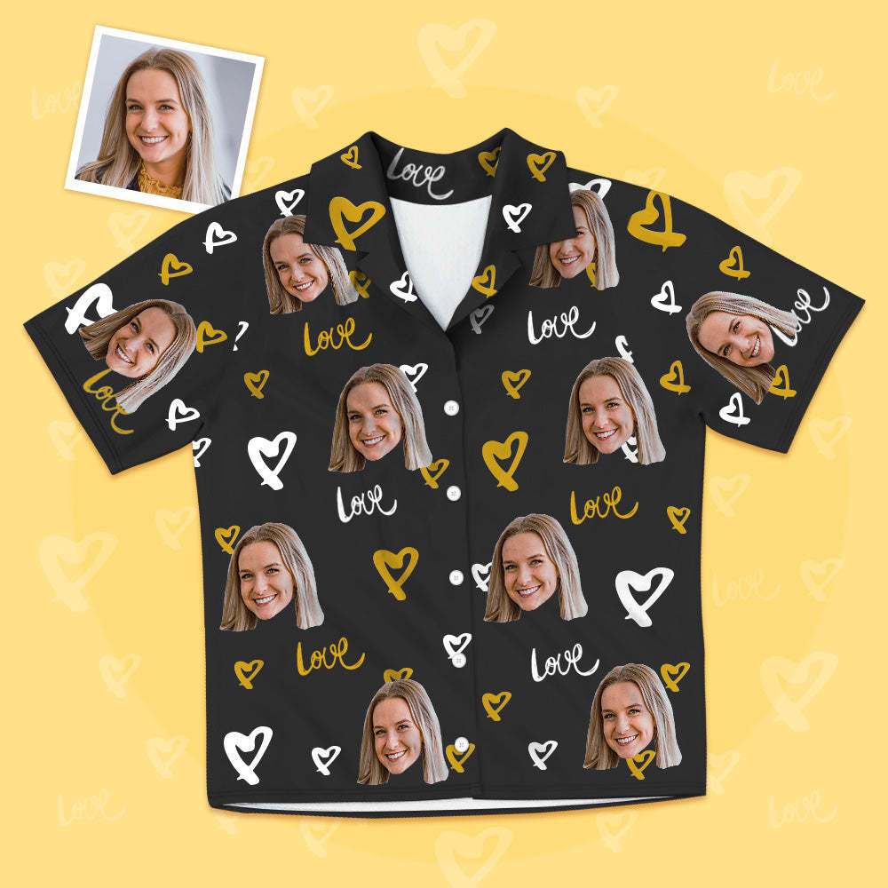 Personalisierte Kurzarm Foto Pyjamas Schlafanzug Custom Liebesfoto Pyjamas