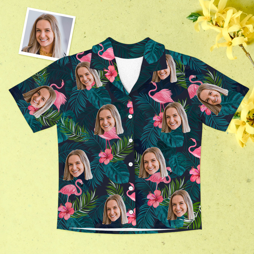 Personalisierte Gesicht Kurzarm Pyjamas Personalisierte Hawaii Stil Foto Pyjamas
