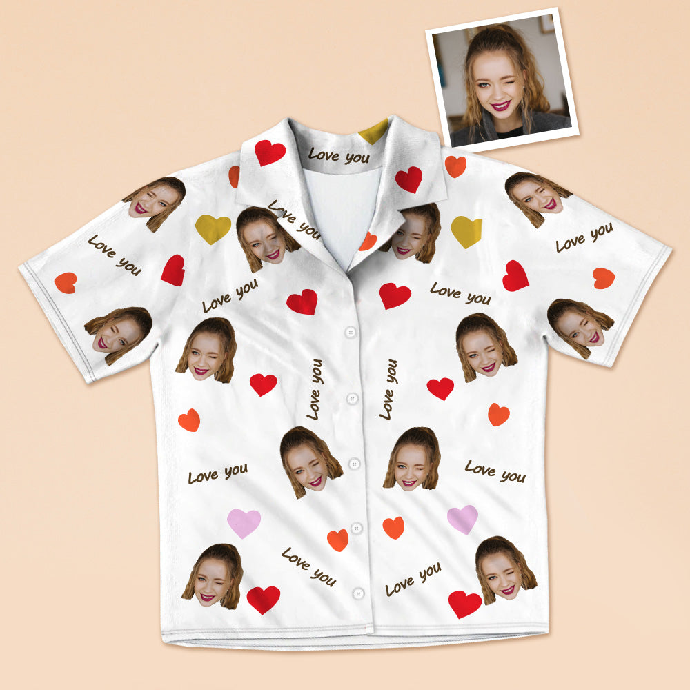Personalisierte Lover Gesicht Kurzarm Pyjamas Custom Foto Pyjamas Kurzarm Pyjamas Für Liebhaber