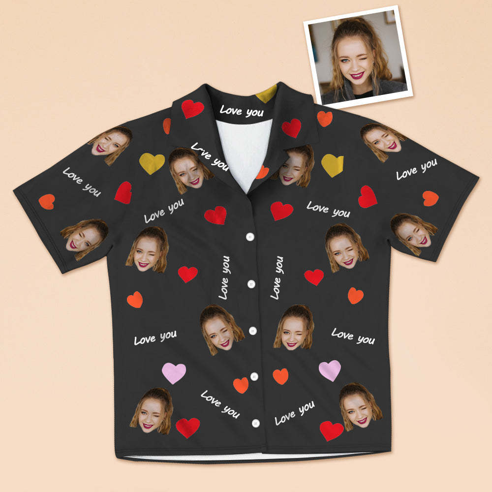 Personalisierte Lover Gesicht Kurzarm Pyjamas Custom Foto Pyjamas Kurzarm Pyjamas Für Liebhaber
