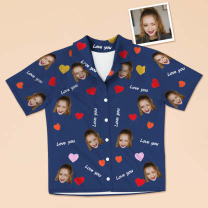 Personalisierte Lover Gesicht Kurzarm Pyjamas Custom Foto Pyjamas Kurzarm Pyjamas Für Liebhaber