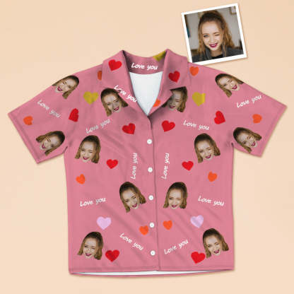Personalisierte Lover Gesicht Kurzarm Pyjamas Custom Foto Pyjamas Kurzarm Pyjamas Für Liebhaber