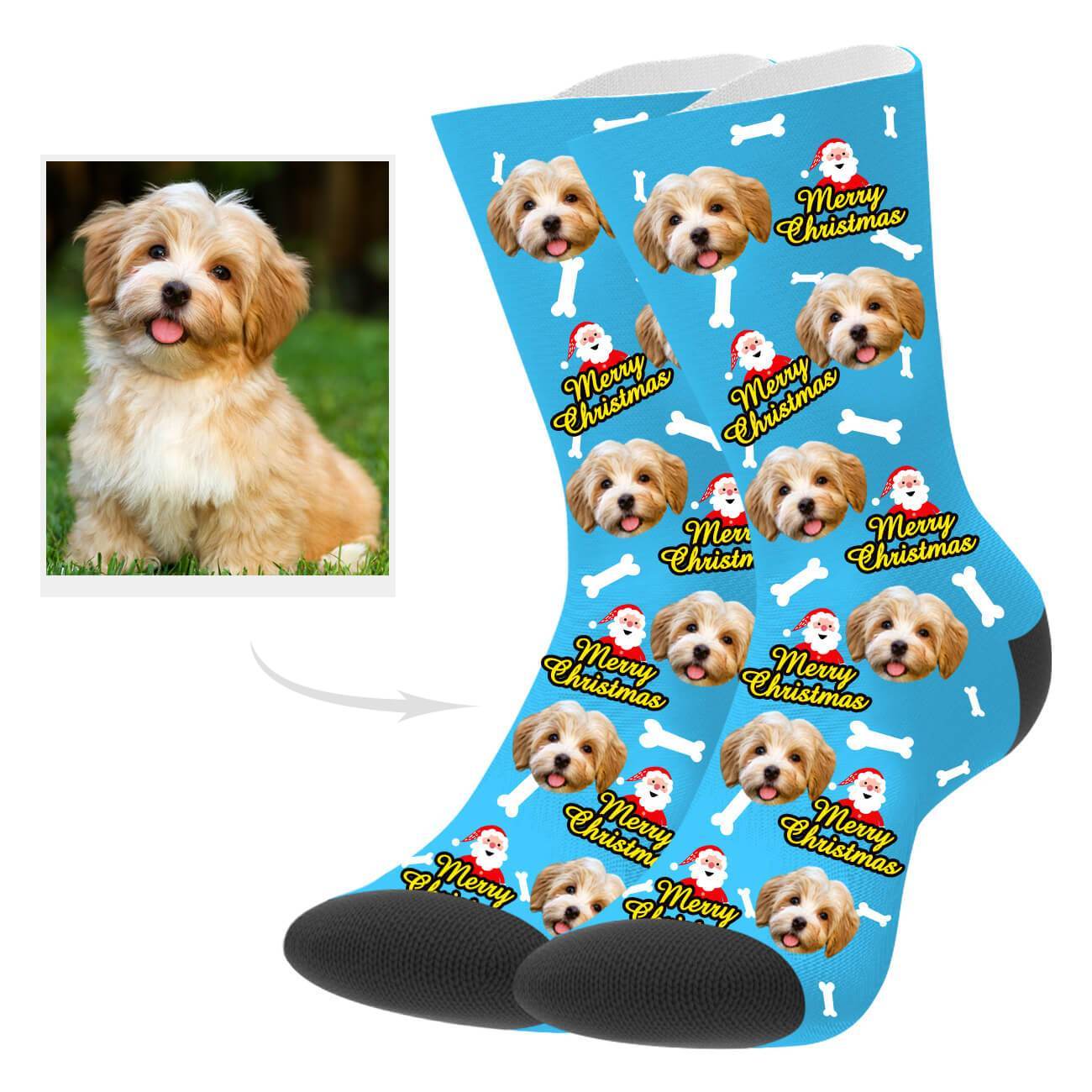 Weihnachtssocken Mit Hundefoto Personalisierte Hund Weihnachtssocken