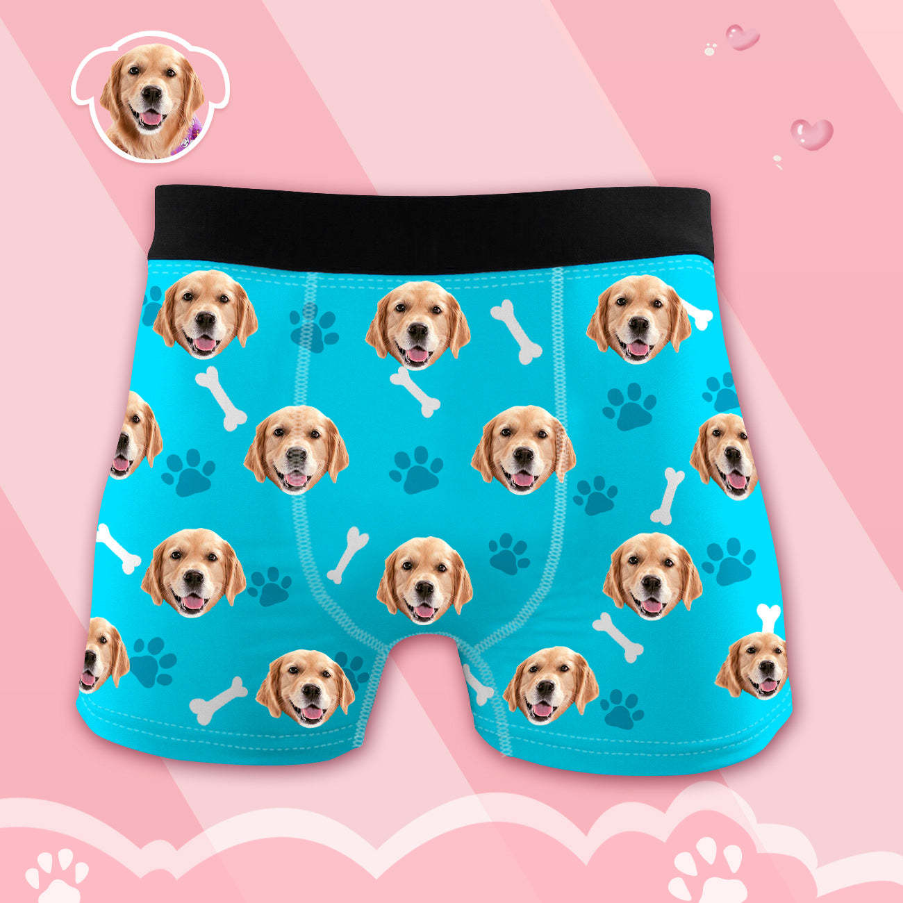 Herren Boxershorts mit Hundefoto Personalisierte Haustier Unterwäsche mit Hundegesicht
