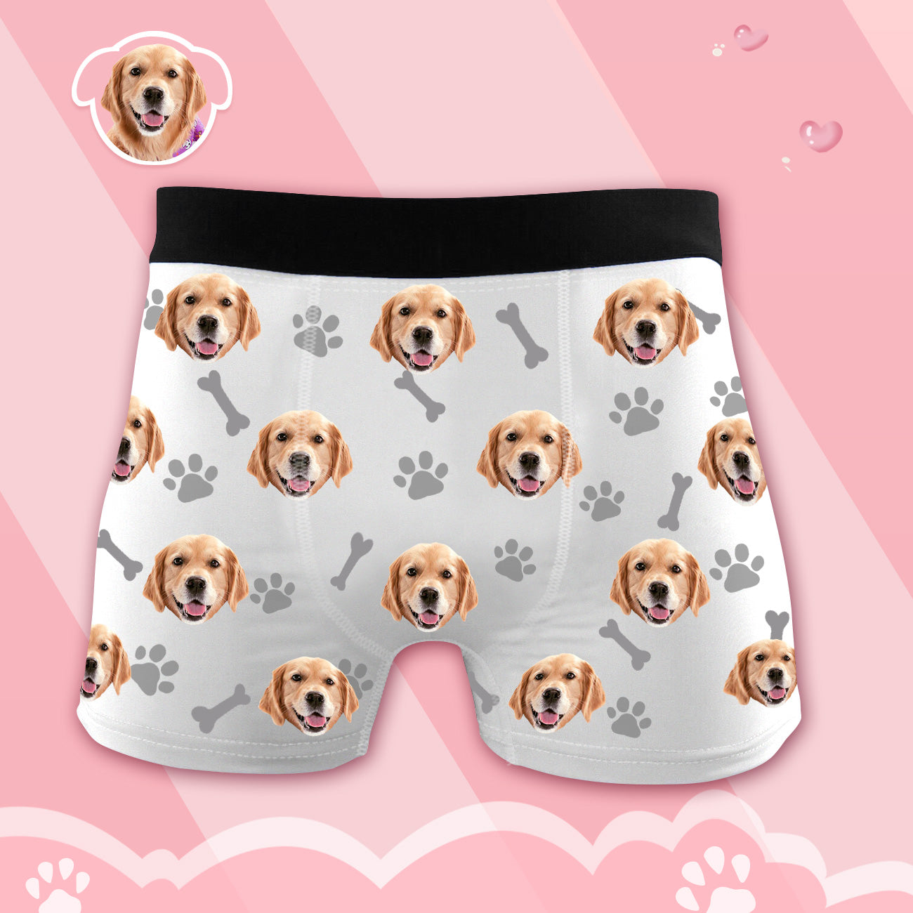 Personalisierte Boxershorts mit Hundegesicht Lustige Unterwäsche mit Hundefoto Weihnachtsgeschenk für Hundevater