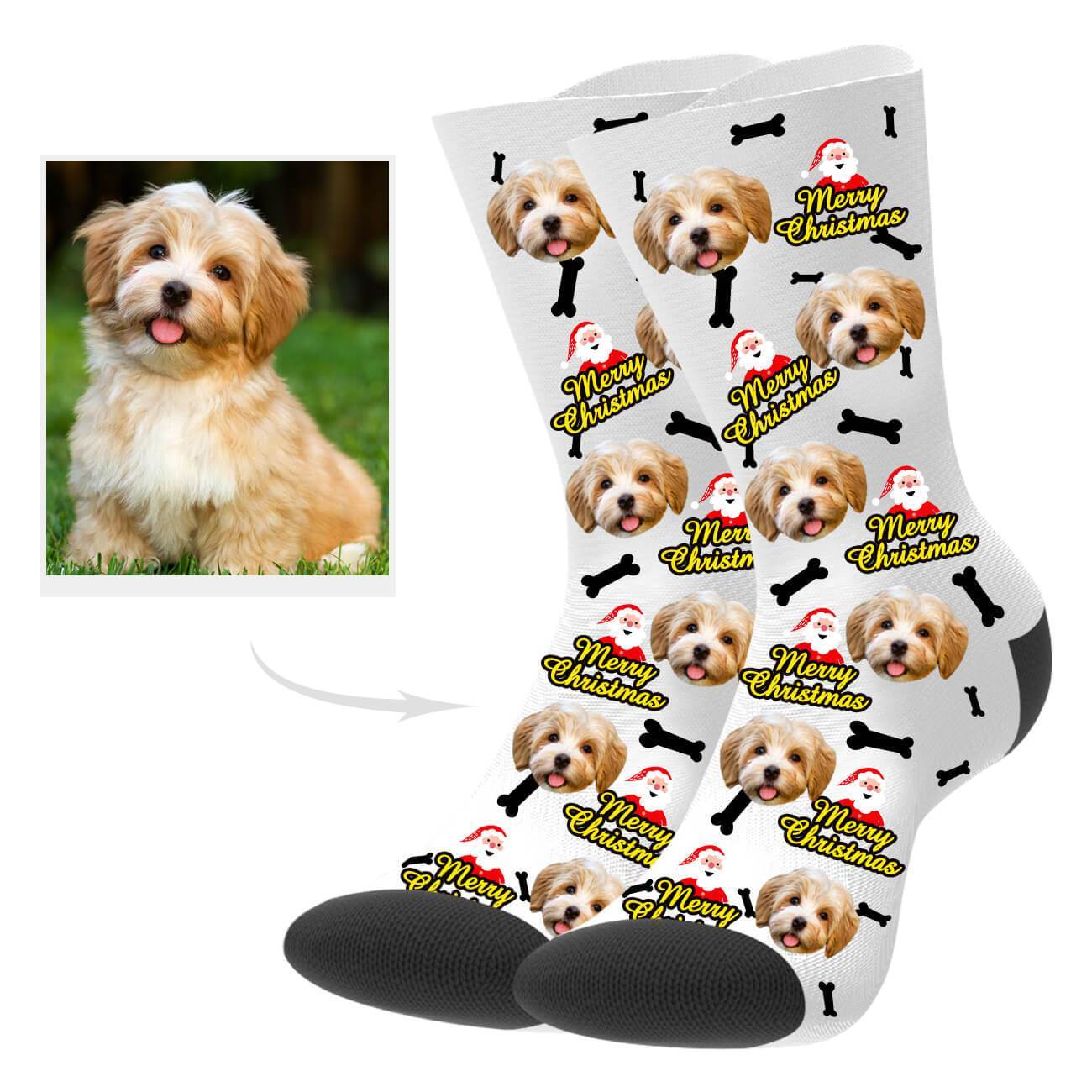 Weihnachtssocken Mit Hundefoto Personalisierte Hund Weihnachtssocken