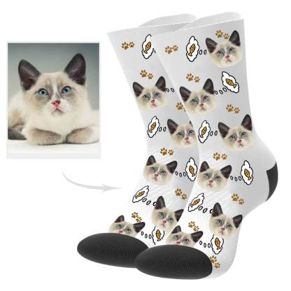 Personalisierte Katzenfoto Socken Geschenk Für Katzenliebhaber