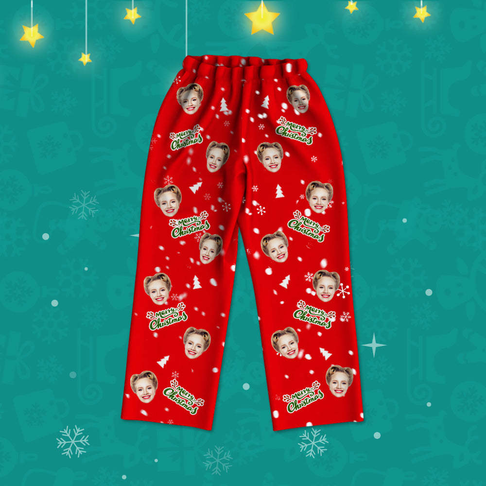 Personalisierter Schlafanzug mit Gesicht Langarm Foto Schlafanzüge Weihnachtsgeschenk