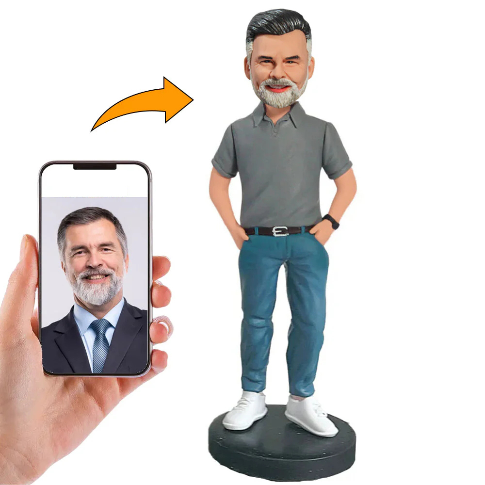 Handgefertigter Wackelkopf Lässiger Reicher Chef