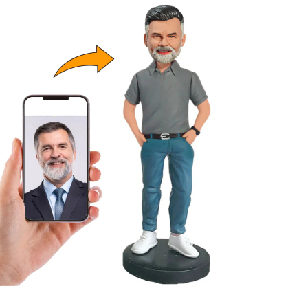 Handgefertigter Wackelkopf Lässiger Reicher Chef