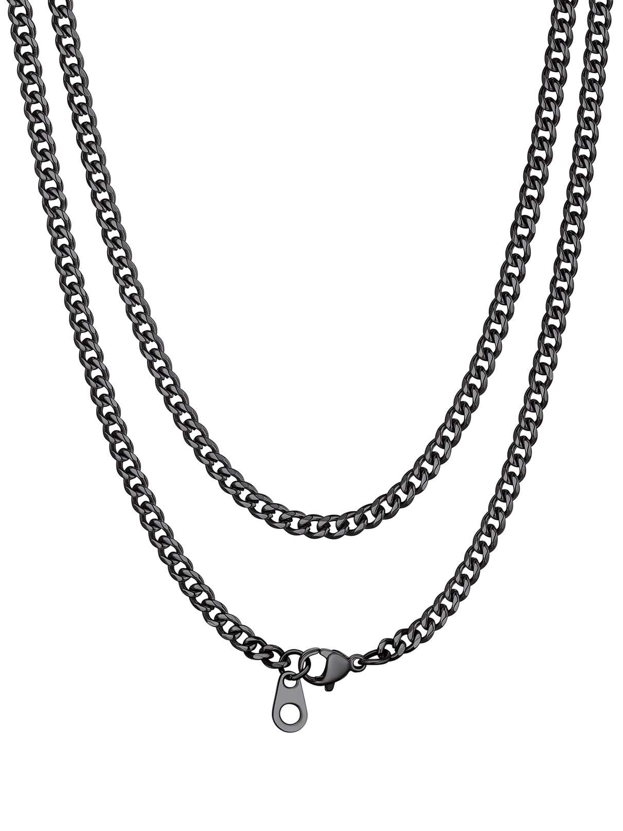 Bandmax 3MM Curb Cuban Chain for Men Women Teenager 316L Stainless Steel Miami Link Necklace for Gift
