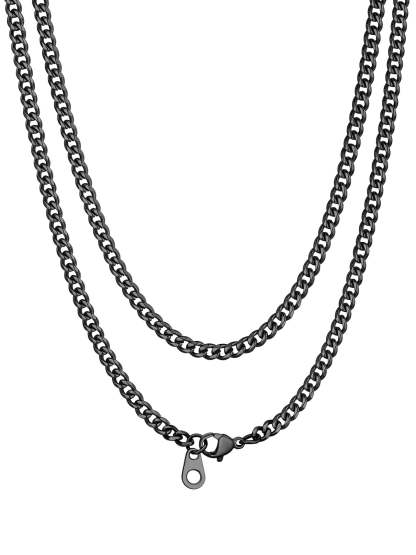 Bandmax 3MM Curb Cuban Chain for Men Women Teenager 316L Stainless Steel Miami Link Necklace for Gift