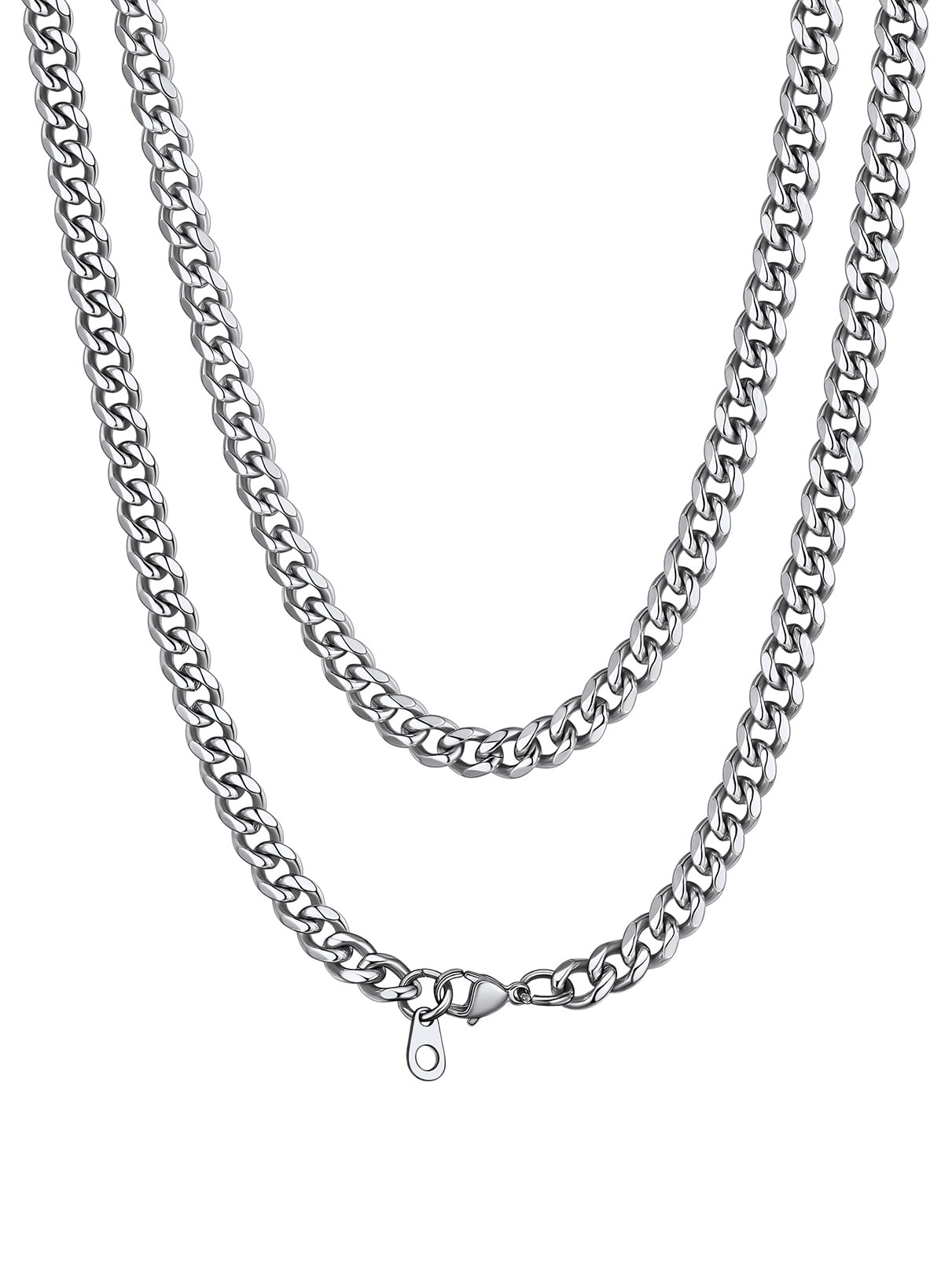 Bandmax 3MM Curb Cuban Chain for Men Women Teenager 316L Stainless Steel Miami Link Necklace for Gift