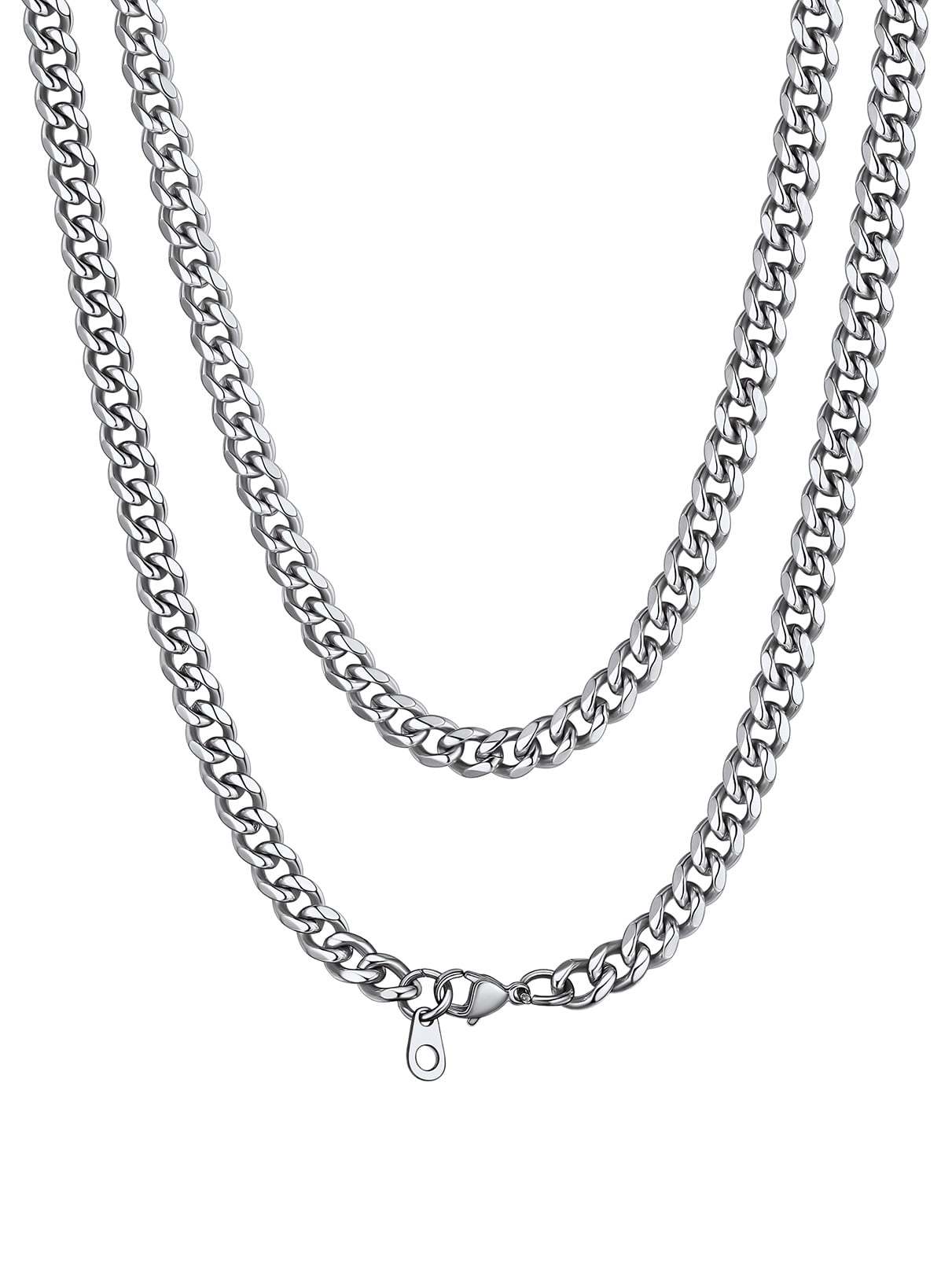 Bandmax 3MM Curb Cuban Chain for Men Women Teenager 316L Stainless Steel Miami Link Necklace for Gift