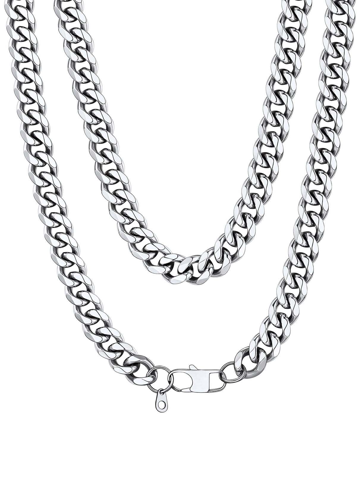 Bandmax 3MM Curb Cuban Chain for Men Women Teenager 316L Stainless Steel Miami Link Necklace for Gift