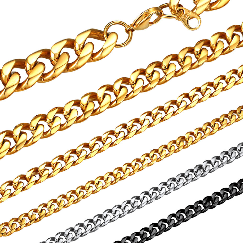 Bandmax 3MM Curb Cuban Chain for Men Women Teenager 316L Stainless Steel Miami Link Necklace for Gift