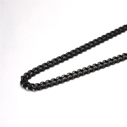 Bandmax 3MM Curb Cuban Chain for Men Women Teenager 316L Stainless Steel Miami Link Necklace for Gift