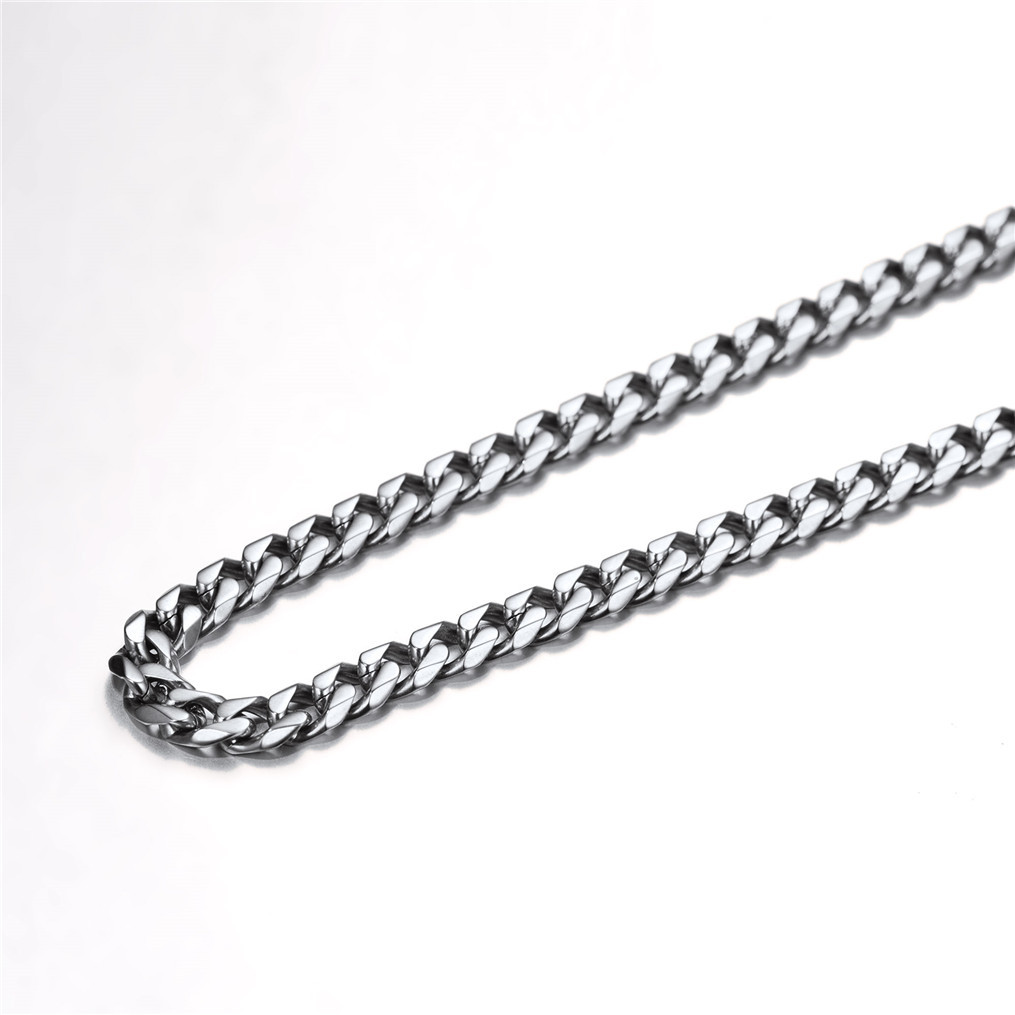 Bandmax 3MM Curb Cuban Chain for Men Women Teenager 316L Stainless Steel Miami Link Necklace for Gift