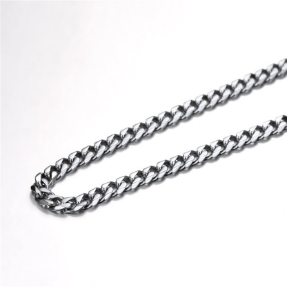 Bandmax 3MM Curb Cuban Chain for Men Women Teenager 316L Stainless Steel Miami Link Necklace for Gift