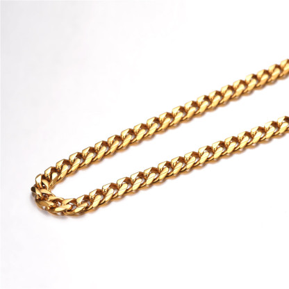 Bandmax 3MM Curb Cuban Chain for Men Women Teenager 316L Stainless Steel Miami Link Necklace for Gift