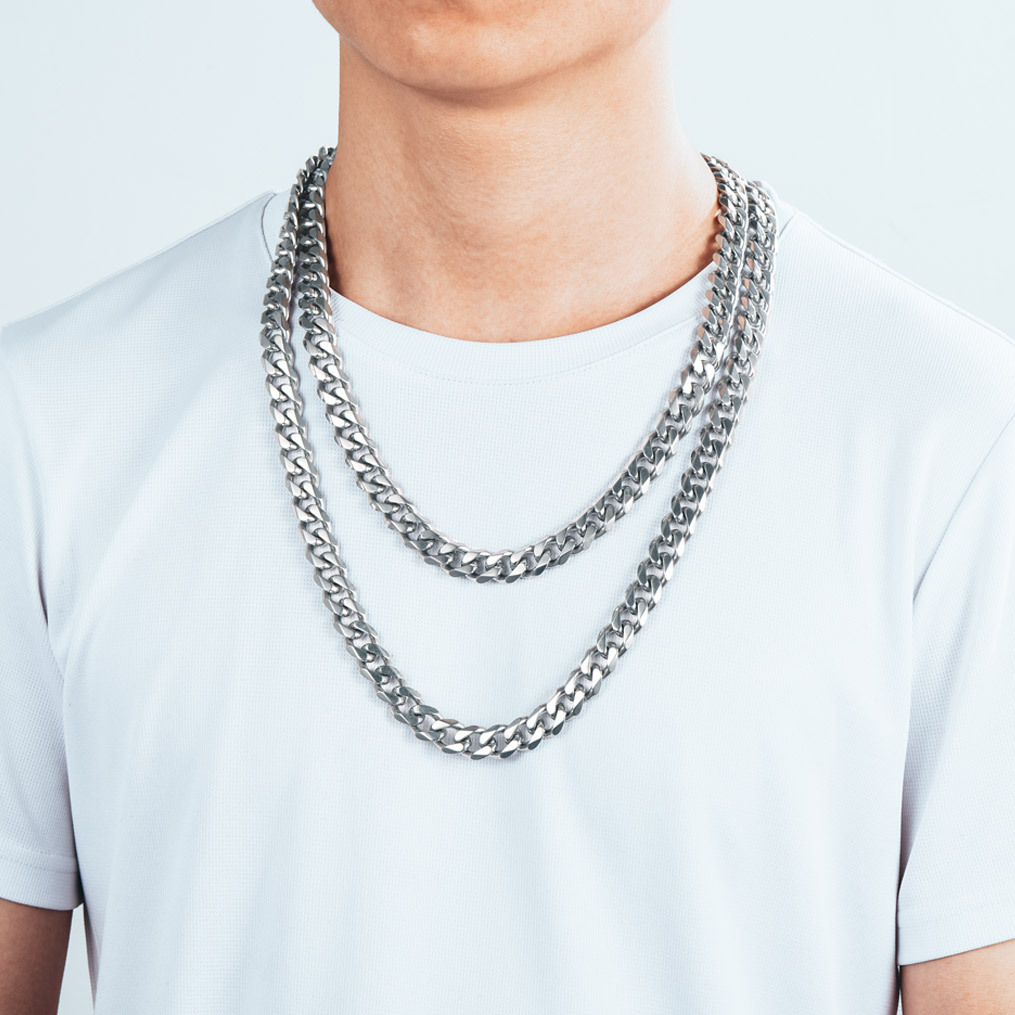 Bandmax 3MM Curb Cuban Chain for Men Women Teenager 316L Stainless Steel Miami Link Necklace for Gift