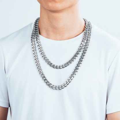 Bandmax 3MM Curb Cuban Chain for Men Women Teenager 316L Stainless Steel Miami Link Necklace for Gift