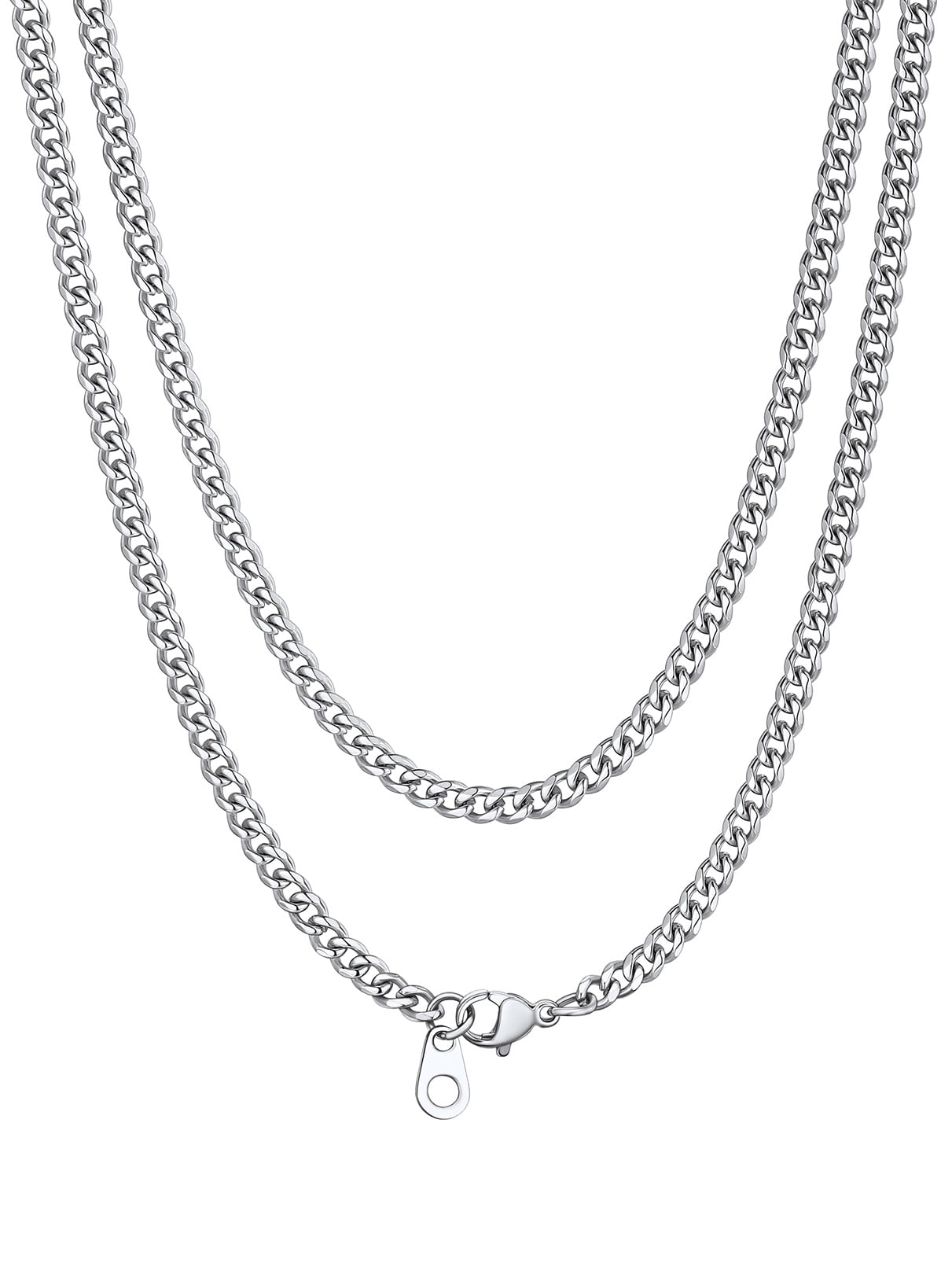 Bandmax 3MM Curb Cuban Chain for Men Women Teenager 316L Stainless Steel Miami Link Necklace for Gift