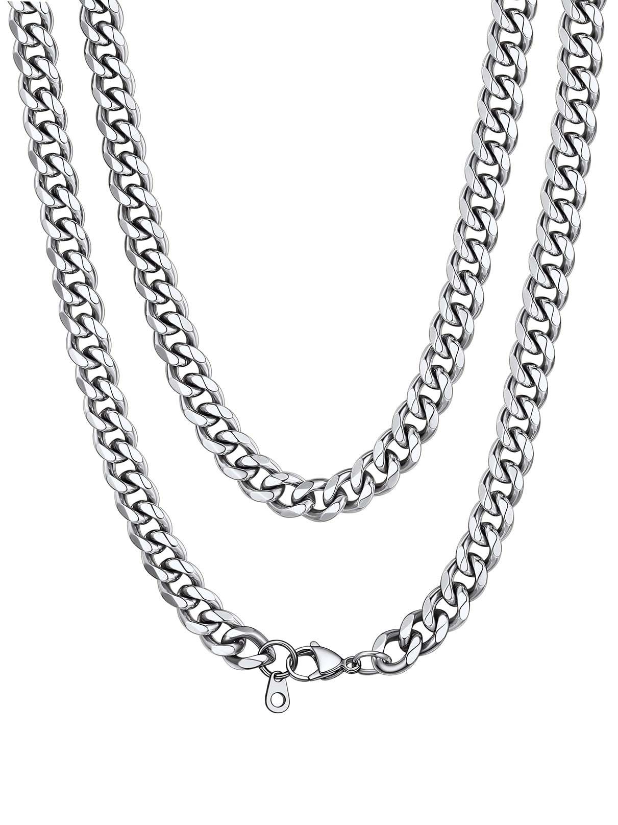 Bandmax 3MM Curb Cuban Chain for Men Women Teenager 316L Stainless Steel Miami Link Necklace for Gift