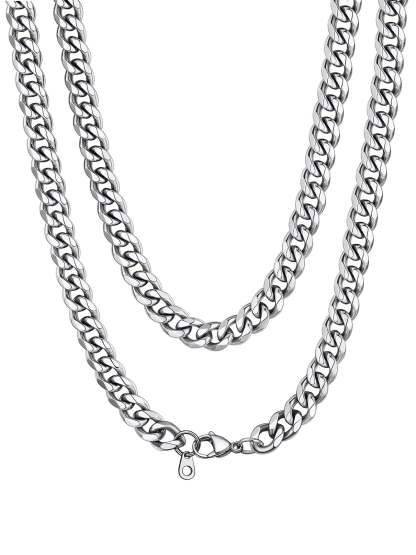 Bandmax 3MM Curb Cuban Chain for Men Women Teenager 316L Stainless Steel Miami Link Necklace for Gift