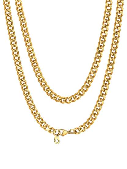 Bandmax 3MM Curb Cuban Chain for Men Women Teenager 316L Stainless Steel Miami Link Necklace for Gift