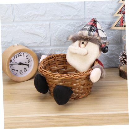Santa Claus - Shaped Rattan Storage Basket