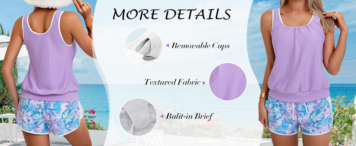 Aidonger SummerVibes Tankini Swimsuit for Women Modest Two Piece Bathing Suit Scoop Neck Swim Suits with Boy Shorts Tankiniswimsuit Tankinisuit Swimming Beach Wear Tankiniswimwear Aidonger SummerVibes Tankini Swimsuit for Women Modest Two Piece Bathing Suit Scoop Neck Swim Suits with Boy Shorts Tankiniswimsuit Tankinisuit Swimming Beach Wear Tankiniswimwear