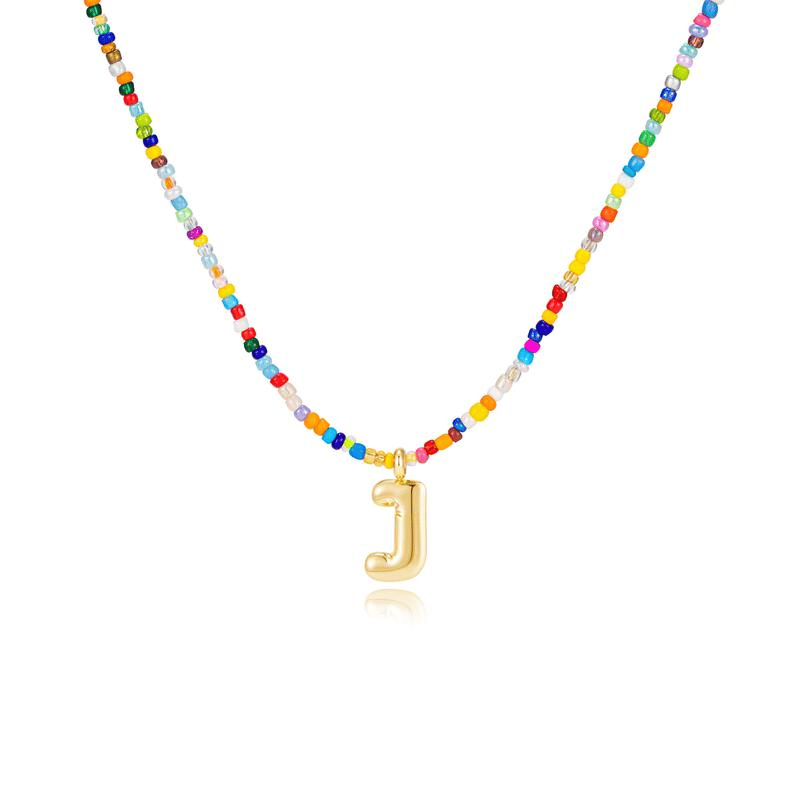 🔥LAST DAY 49% OFF🌈 Letter Beaded Necklace for Women🔤A-Z