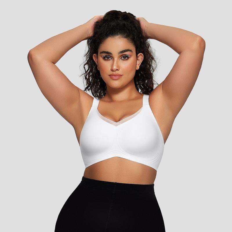 Women's Wireless V-Neck Crossover Mesh Seamless Push-Up Bra