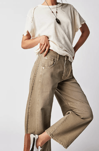 Mid-rise barrel jeans