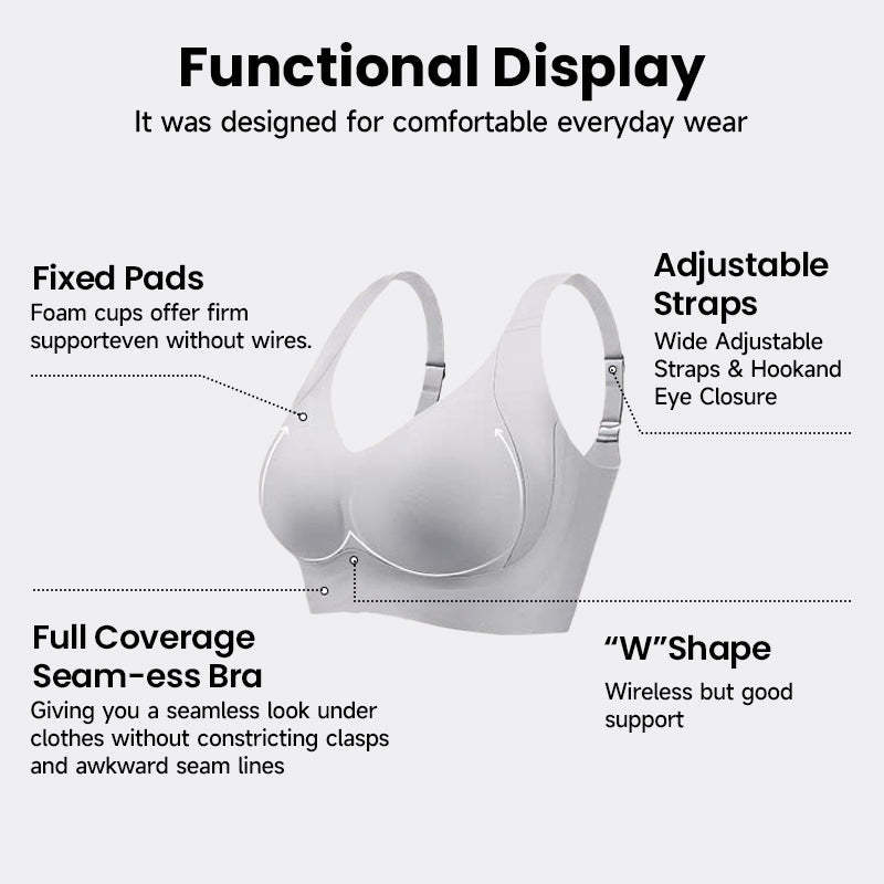 Daily Comfort Wireless Shaper Bra-Black+Grey+Skin