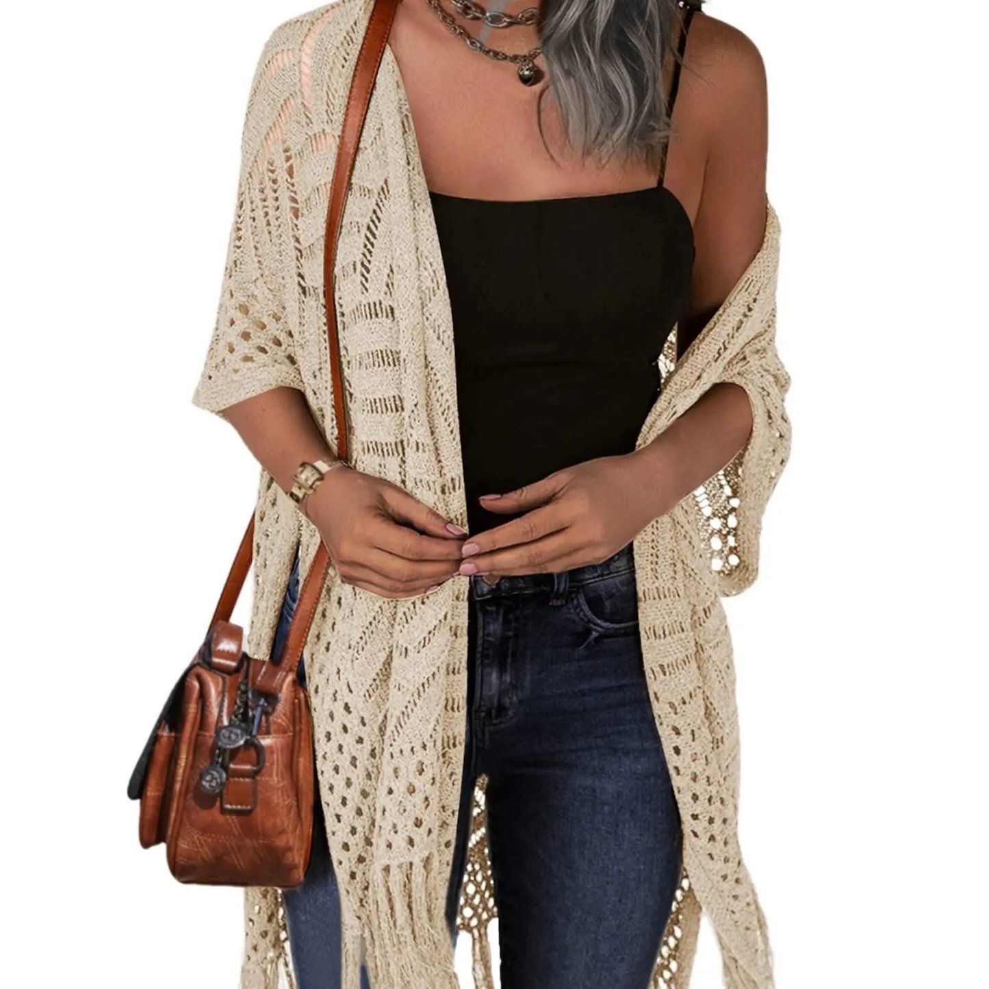 Last Day 49% OFF 🔥Boho Tassel Hollow-Out Knit Cardigan