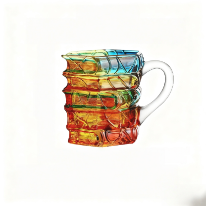 Stacked Books Glass Mug