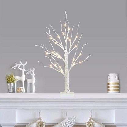 🎄 Handcrafted White Birch Lamp