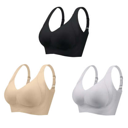 Daily Comfort Wireless Shaper Bra-Black+Grey+Skin