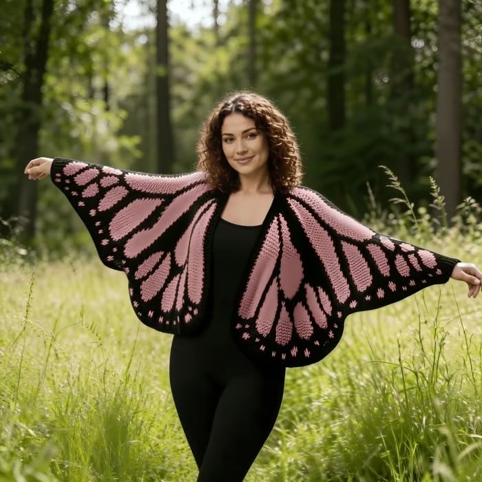 🦋 Monarch Butterfly Crochet Cardigan